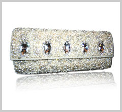 MULTI-COLOUR DIAMOND AND PEARLS PURSES