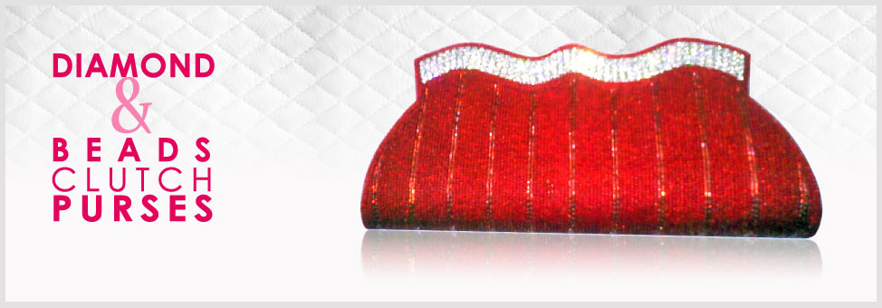 diamond beads clutch purses